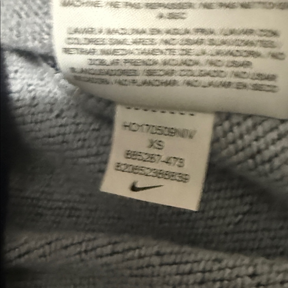 Nike Women's Pro Dri-FIT Cropped Graphic Hoodie in navy with pink accents. {XS} - Picture 2 of 14
